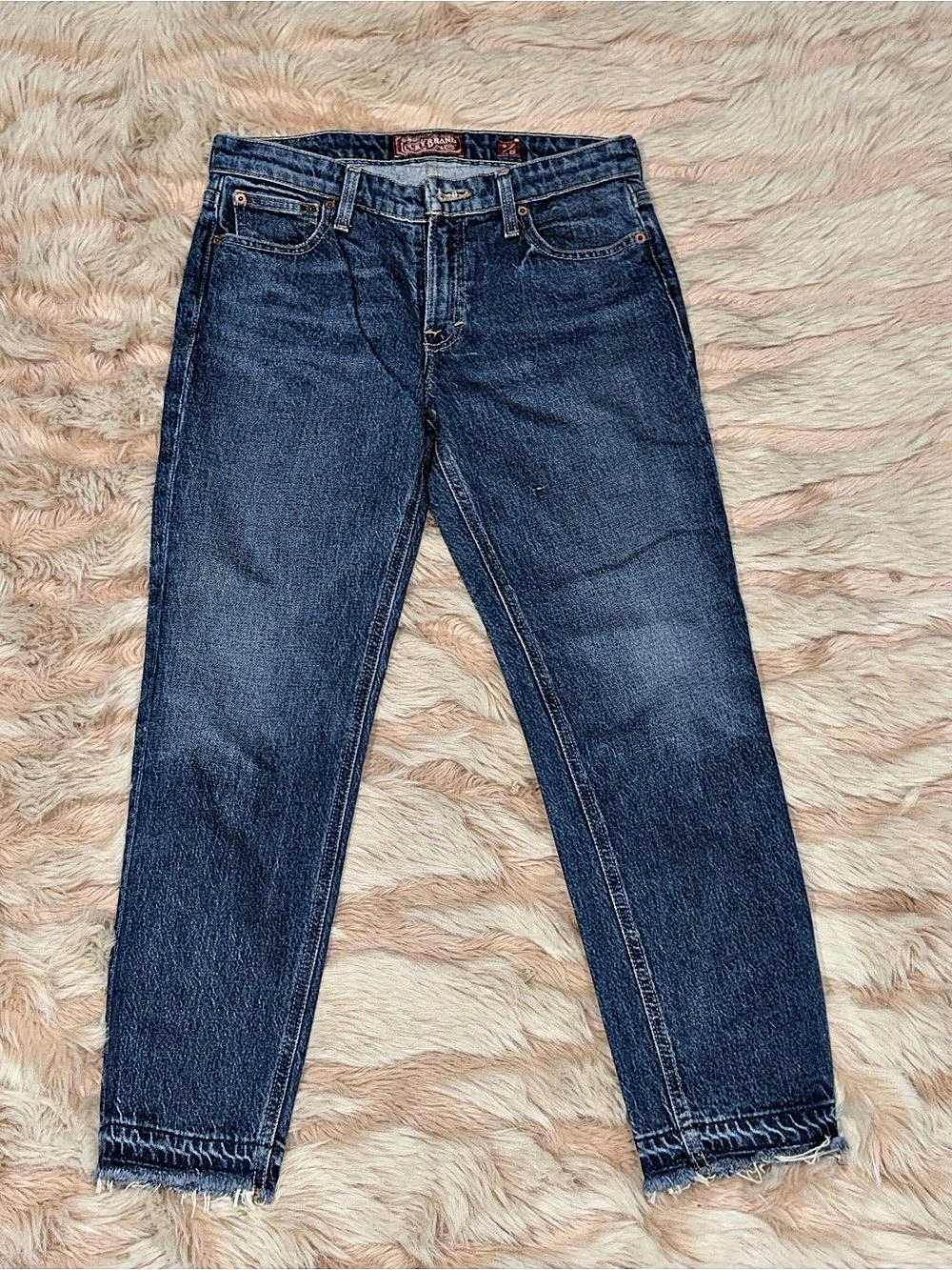 Lucky Brand Sweet Straight Raw Hem Jeans Straight Leg Jeans in Blue Waist 0/25